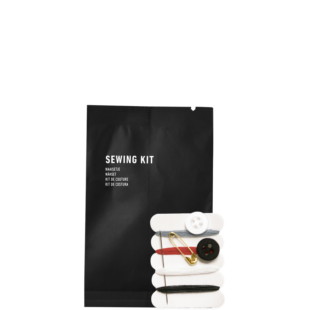 Sewing kit in kraft paper sachet (500x)