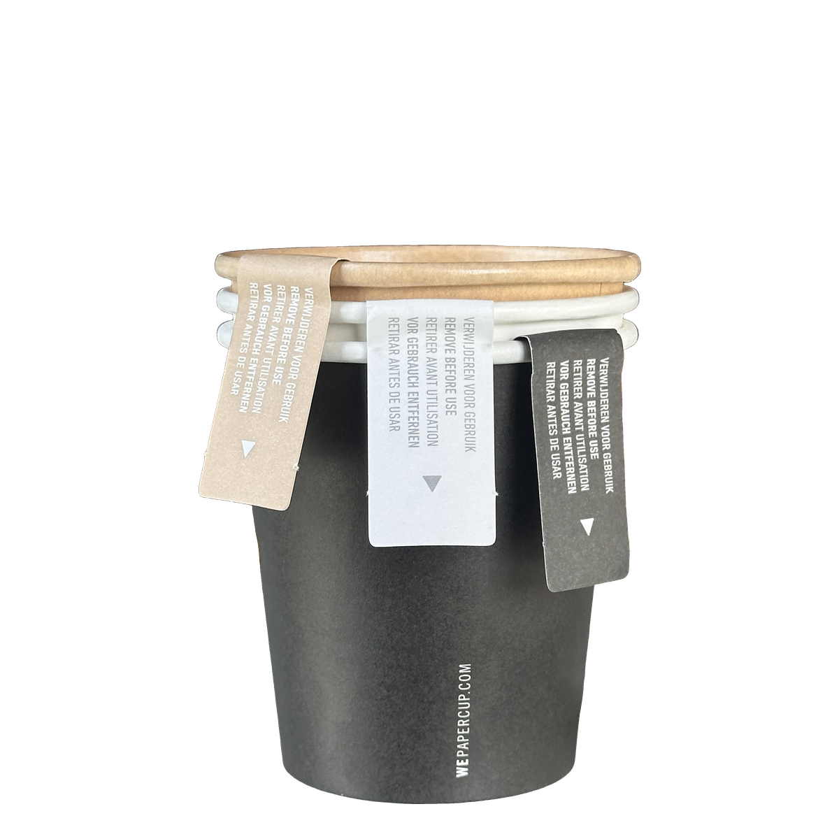 Kraft paper cup white - Single packed - Plastic free (576x)